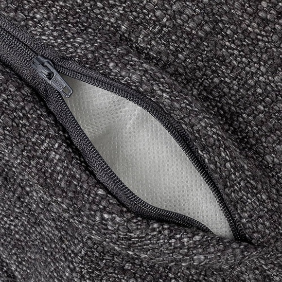 Creative Co-Op 24 Inches Cotton Blend LumbarJute Embroidery Charcoal Pillow Gray - Picture 3 of 10